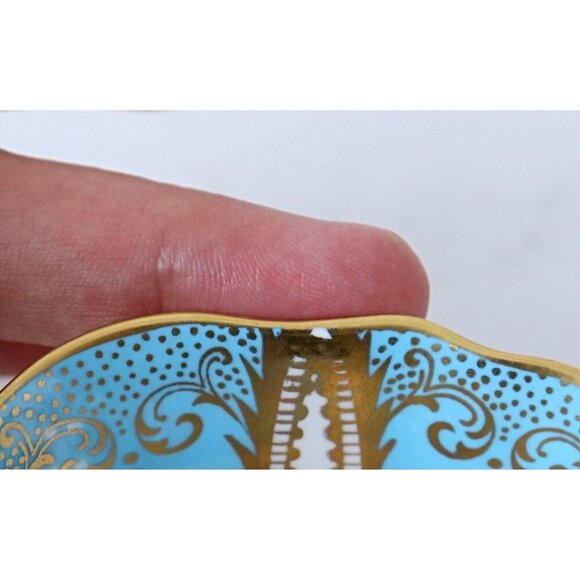 Paragon Tea Cup and Saucer Blue With Gold & Fruit England Teacup - Picture 5 of 7